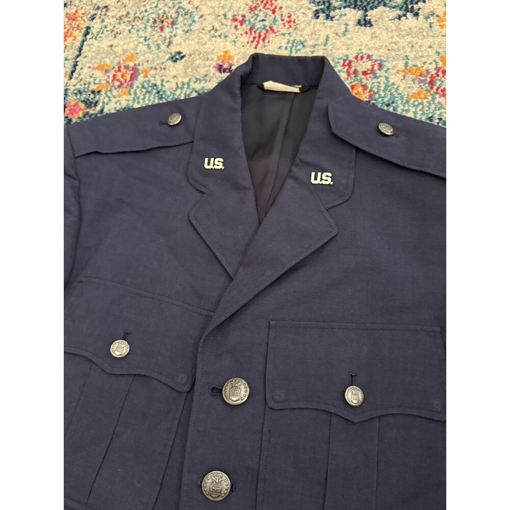 70s US Air Force USAF‎ Military Airman Officer Uniform Dress Coat Jacket 38L